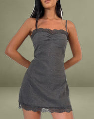 Larna Mini Dress in Check Tailoring Grey