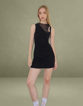 Masita Asymmetric Mini Dress in Black