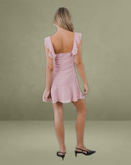 Binita Mini Dress in Chiffon Peony