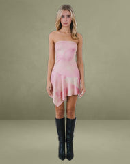 Melanie Midi Dress in Slinky Orchid Petals Pink