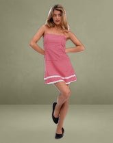 Flossie Mini Dress in Red Gingham