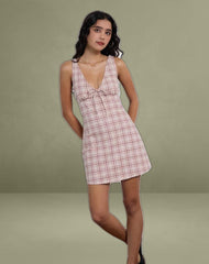 Asatari Mini Dress in Basic Tartan Pink