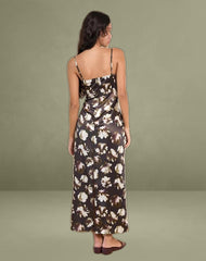 Kafka Maxi Dress in Brown Floral Print