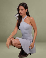 Belasar Mini Dress in Cupro Lilac Grey