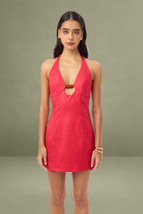 Palm Bead Mini Dress