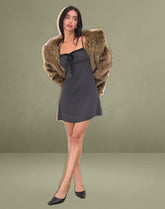 Martina Mini Dress in Chiffon Slate