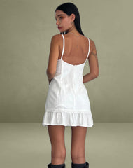 Tavita Frill Mini Dress in White