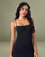Darsih Maxi Dress in Basic Polka Black Flock