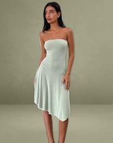 Akira Bandeau Midi Dress in Slinky Sage
