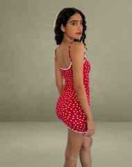 Riniki Bodycon Mini Dress in Heart Red
