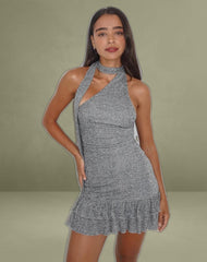 Blio Mini Dress in Grey Shimmer
