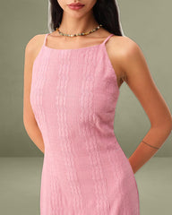 Pink Mermaid Slip Midi Dress