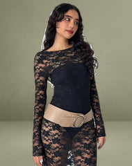 Sophie Unlined Maxi Dress in Black Jasmine Lace