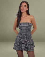 Pramila Mini Dress in Check Tailoring Grey