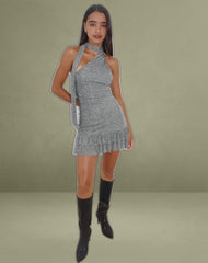 Blio Mini Dress in Grey Shimmer