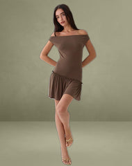 Ciro Mini Dress in Chocolate