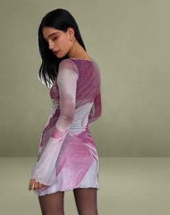 Sevila Mini Dress in Anatomy of Nature Pink