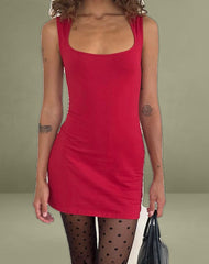 Jinsuen Bodycon Mini Dress in Adrenaline Red