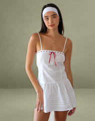 Dhilla Mini Dress in White Poplin