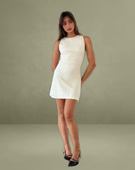 Sechium Mini Dress in Heart Lace Ivory