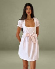Leshiana Mini Dress in Poplin Light Pink