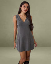 Thaif Mini Dress in Tailoring Charcoal