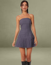 Payoda Bandeau Mini Dress in Dark Grey