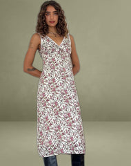Lavisha Midi Dress in Vintage Bloom Ivory