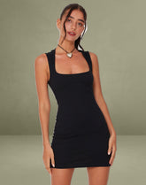 Jinsuen Bodycon Mini Dress in Black