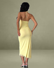 Ribka Midi Dress in Mesh Lemon