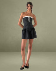 Faelas Mini Dress in Tap Shoe with Off White Bows