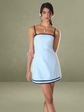 Plasina Mini Dress in Linen Blue