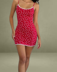 Riniki Bodycon Mini Dress in Heart Red
