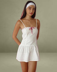 Dhilla Mini Dress in White Poplin