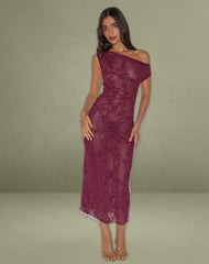 Kaido Midi Dress in Sequin Knit Burgundy