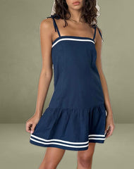 Rodha Cami Mini Dress in Poplin Navy