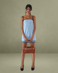 Plasina Mini Dress in Linen Blue