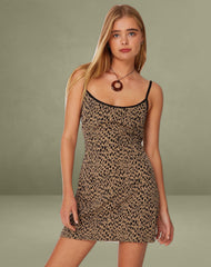 Samiya Strappy Mini Dress in Mini Cheetah