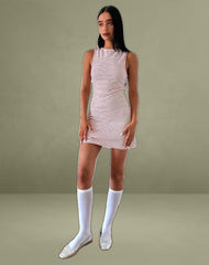 Muzuki Jersey Mini Dress in Red and White Stripe