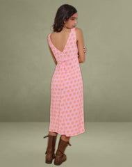 Lisheva Midi Dress in Tile Flower Pink
