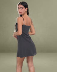Martina Mini Dress in Chiffon Slate
