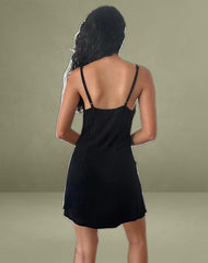 Samiya Mini Dress in Crinkle Black