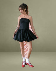 Krayofa Puffball Mini Dress in Black