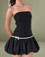 Klaita Puffball Mini Dress in Black