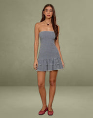 Sitav Dress in Seersucker Gingham Navy