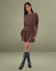 Sanuli Mini Dress In Bitter Chocolate
