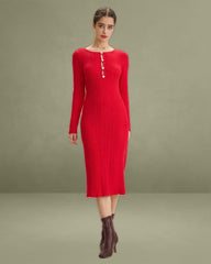 Red Cut-Out Bodycon Sweater Dress