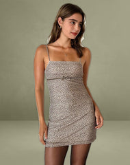 Vitria Mini Dress in Dainty Leopard Light Brown