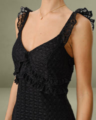 Black V Neck A-Line Slip Mini Dress