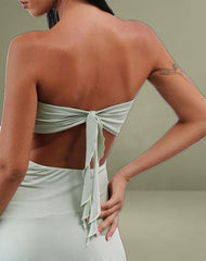 Akira Bandeau Midi Dress in Slinky Sage